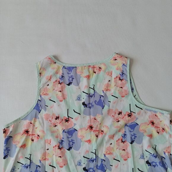 Adam Levine Colorful Pastel Flowers Lightweight Sleeveless Blouse Women's Large - Picture 11 of 12